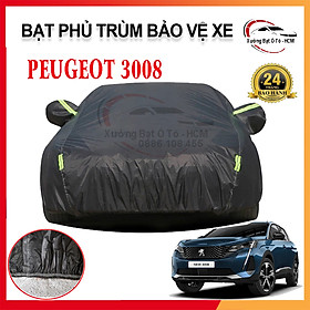 [PEUGEOT 3008] Bạt Phủ Xe Ô Tô 3 Lớp Chất Liệu Polyester Cao Cấp Cho Xe PEUGEOT 3008, Bạc Phủ Trùm Bảo Vệ Che Nắng, Chống Nóng, Che Mưa Tuyệt Đối 100%, Bạt Của Xưởng May Theo Kích Cỡ Xe Cam Kết Vừa Xe 100% Và Bảo Hành 2 Năm