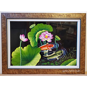 Mua Tranh sơn mài  Song ngư quần tụ 