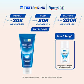 Sữa rửa mặt dưỡng trắng Hada Labo Perfect White Tranexamic Acid Cleanser 80g
