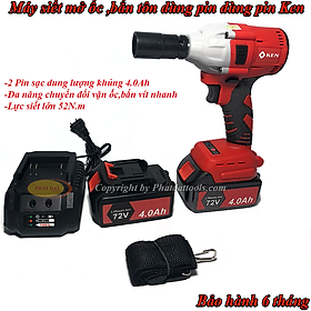 Mua Máy siết bulong pin Ken động cơ từ không chổi than siêu bền-Tặng kèm đầu chuyển đổi sang bắt vít cao cấp