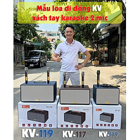 Mua Loa kéo xác tay KV-08 Loa kéo xách tay bass 20 âm siêu trầm 100Wat Bass 20 và 1 treble tặng kèm 2 micro