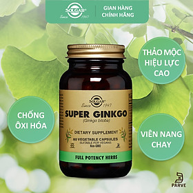 NHẬP KHẨU USA CHÍNH HÃNG - Viên Uống Bạch Quả Solgar Super Ginkgo Bibola - Viên Uống Bổ Não Giúp Tăng Cường Chức Năng Tuần Hoàn Não