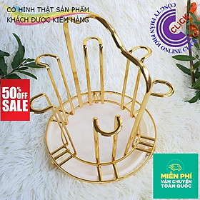 Mua Khay Úp Ly Inox SUS 304 Cao Cấp Không Gỉ Mạ Vàng Titan Tinh Xảo Sáng Bóng - Hàng Cao Cấp