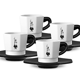 Mua Bộ 4 cốc cà phê tám mặt Bialetti (Trắng/Đen)
