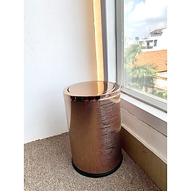 Mua Thùng rác nắp lật 5L đường kính 20cm màu vàng hồng thương hiệu GNF