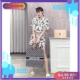 Bộ Nữ Cộc Tay Họa Tiết Gấu In Set Quần Áo Ngắn Nữ In Hình