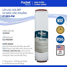 Mua Lõi Lọc Xác Khuẩn Vi Sinh PARTEK Cao Cấp P1005-PW Lõi 10 inch Màng Giấy Xếp Ly Thẩm Thấu 0.5 Micron Bởi PARAGON - Hàng Chính Hãng