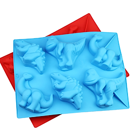 Mua Khuôn silicon làm bánh  rau câu  socola 6 con khủng long  tê giác - Mã số 1061