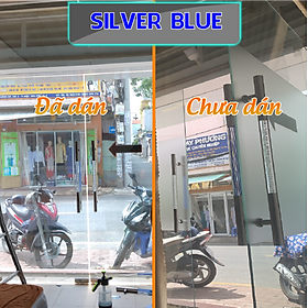 Phim cách nhiệt, chống nóng Hàn Quốc cao cấp - Màu xanh bạc phản gương Silver Blue - Chống UV, giảm chói lóa - Khổ ngang 1,52m