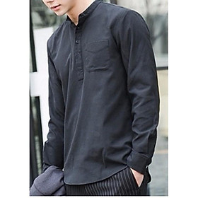 Áo sơ mi nam cổ tàu dài tay nhiều màu