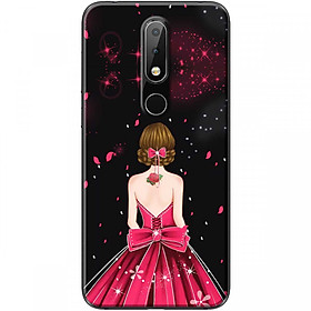 Ốp lưng dành cho điện thoại Nokia 6.1 Plus Mẫu Cô gái váy hồng