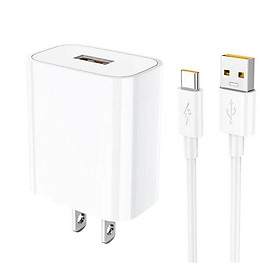 Mua Bộ sạc nhanh 5A/22.5W Hoco DC19 chuôi dẹt kèm dây sạc Type-C dài 1M  QC3.0   sạc VOOC cho Android - Hàng chính hãng