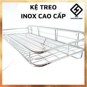 Kệ treo phòng bếp INOX cao cấp 1 tầng (có sóng đĩa), bề mặt sáng bóng, không hoen gỉ, dụng cụ nhà bếp tiện lợi, đủ loại kích thước (30x50, 30x60, 30x70, 30x80, 30x90, 30x100) cm