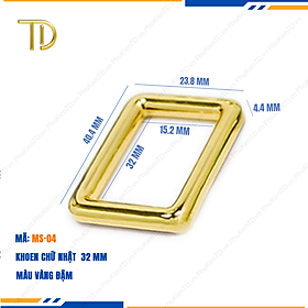 Khoen chữ nhật túi xách, khoen vuông túi xách 32mm cao cấp công nghệ mạ điện độ bền 5-8 năm