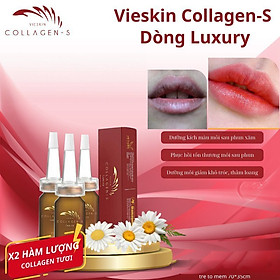 Tinh chất collagen tươi Vieskin Luxury dưỡng môi sau phun xăm, kích màu sắc nét, tự nhiên, siêu căng bóng, lọ 7ml