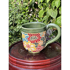 Mua LY BÁCH HOA VẼ THỦ CÔNG GỐM SỨ NAM BỘ