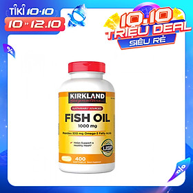 Dầu Cá Omega 3 Kirkland Signature Fish Oil 1000mg - 400 Viên Mẫu Mới