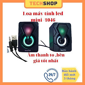 Loa máy tính vi tính, Loa laptop mini 2.0 ,Loa LED Rgp -1046  để bàn bass giá rẻ