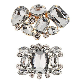 2x Fashion Women Rhinestone Crystal Wedding Bridal Shoe Clips Jewelry