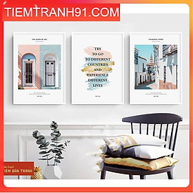 Tranh treo tường - Bộ 3 bức canvas tổng hợp 78 , tranh canvas giá rẻ