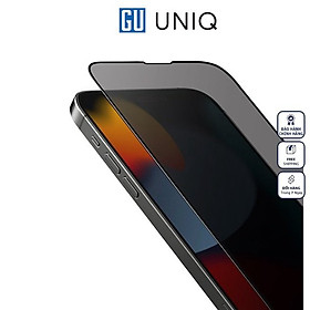 Kính Cường Lực UNIQ OPTIX Privacy Dành Cho iPhone 15/ 15 Plus/ 15 Pro/ 15 Pro Max phủ lớp chống nhìn trộm, lớp kháng khuẩn Hàng Chính Hãng