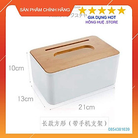 Mua HỘP ĐỰNG GIẤY ĂN NHỰA NẮP VÂN GỖ CÓ KHE CẮM ĐIỆN THOẠI