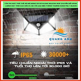 Đèn năng lượng mặt trời solar 100 led siêu sáng cảm biến ánh sáng và chuyển động, chống trộm