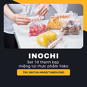 Mua Set 10 thanh kẹp miệng túi thực phẩm Inochi Yoko - giúp bảo quản thực phẩm kín hơi tuyệt đối và giữ trọn hương vị tươi ngon