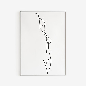Tranh treo tường | Tranh Female Nude Line Art,Minimal Line Drawing Woman