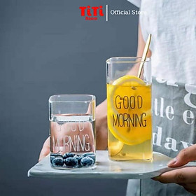Ly thủy tinh Cốc thủy tinh vuông uống nước cà phê cao cấp dễ thương Ly cocktail cute uống trà sinh tố decor đẹp TiTiRoom