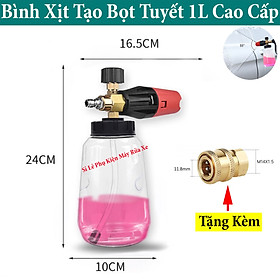 Mua   Tặng Khớp Nối Nhanh   Bình phun xịt tạo bọt tuyết foam cao cấp 1 lít gắn vòi phun xịt rửa cho máy rửa xe áp lực cao