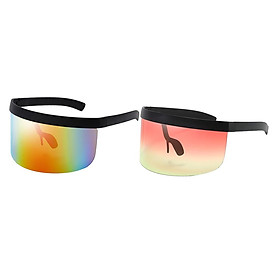 2x Visor Sunglasses Flat Top Eyewear