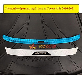 Ốp chống trầy cốp trong, ngoài xe Toyota Altis 2016 - 2021 - Hàng Inox cao cấp