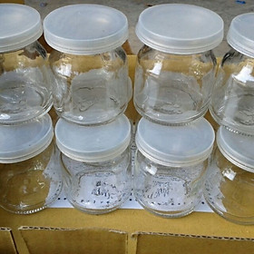 Combo 10 Hủ Thủy Tinh Làm Sửa Chua Bánh Flan THP Trong Suốt Dày Dặn Có Nắp