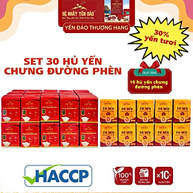 SET 30 HỦ TỔ YẾN CHƯNG ĐƯỜNG PHÈN 100% Tổ Yến Thật (Hàm Lượng 30% YẾN ĐẢO) [TẶNG KÈM 10 HỦ YẾN CHƯNG ĐÔNG TRÙNG] - Đệ Nhất Yến Đảo - Tăng Sức Đề Kháng - Kéo Dài Thanh Xuân - An Thần - Bổ Phế - Hỗ Trợ Sinh Lý Nam Nữ