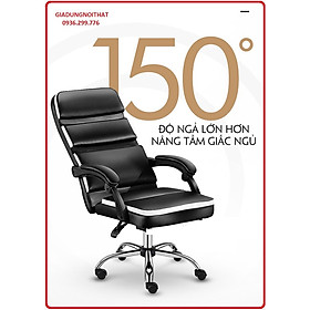 Mua Ghế văn phòng bọc da khung thép chắc chắn  cùng chân xoay 360 độ  có ngả lưng  duỗi chân