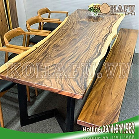 Mua Bàn Ăn Me Tây Siêu Vân Gỗ - TẶNG KÉM BỘ CHÂN BÀN SẮT HỘP U