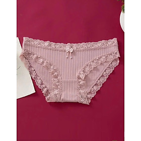 Quần lót nữ thun gân tăm cotton Vicci QV.45 cạp viền ren mềm mịn, co giãn 4 chiều