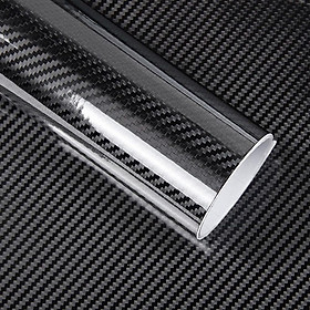 Decal carbon xám đen dán xe điện thoại laptop loại đẹp - Đen