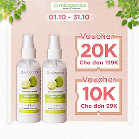 Combo 2 Serum Bưởi Milaganics 100ml Chai