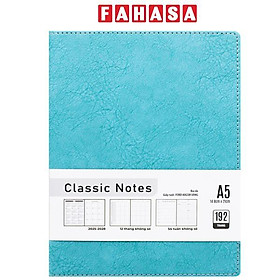 Sổ Bìa Da Cứng Doanh Nhân A5 - 192 Trang 80gsm - The Sun - Màu Xanh Ngọc