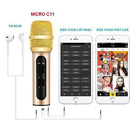 Micro C11 thu âm live stream loại cao cấp kèm tai phone