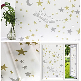 Combo 5m Decal Giấy Dán Kính SAO VÀNG Khổ 45cm Có Sẵn Keo Tiện Lợi