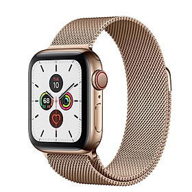 Đồng Hồ Thông Minh Apple Watch Series 5 LTE GPS + Cellular Stainless Steel Case With Milanese Loop (Viền Thép & Dây Thép) - Hàng Chính Hãng VN/A
