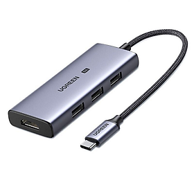 Hub chuyển đổi Ugreen USB-C sang HDMI + 3*USB3.0 hỗ trợ 8K CM500- hàng chính hãng