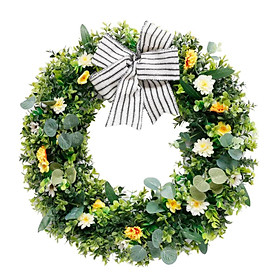 20''Artificial Green Leaves Wreath Farmhouse Greenery Front Door Decor White