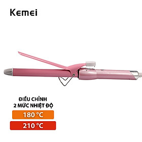 Máy uốn tóc điều chỉnh 2 mức nhiệt độ Kemei KM-219 dùng được ,ọi loại tóc uốn xoăn cụp đuôi, uốn lọn