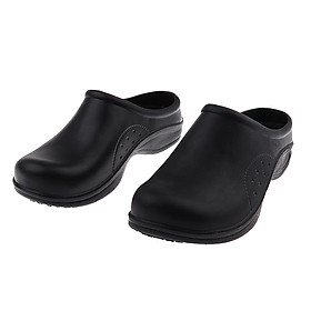 Women Chef Cook Nursing Shoes Nurse Clogs Strapless Slippers Sandals - Black