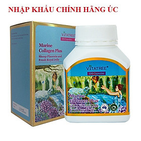 Viên uống Vitatree Marine Collagen plus , hộp 100v, làm đẹp da