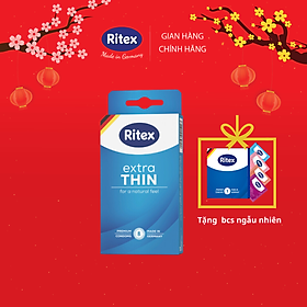 Bao cao su Ritex Extra Thin,siêu mỏng cao cấp, hộp 8 chiếc